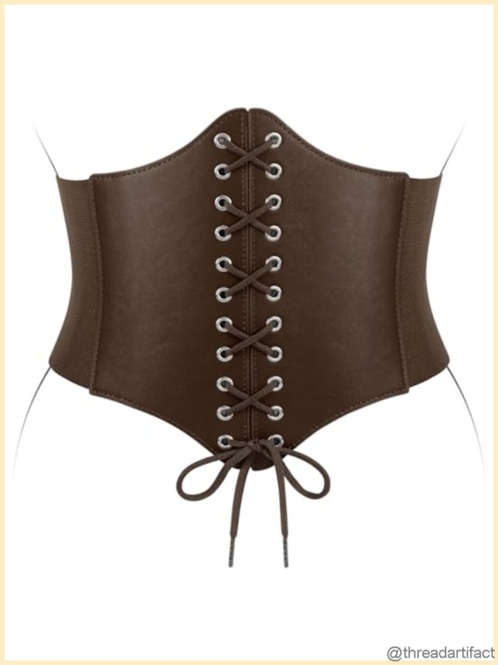 Wide Corset Belt Lace-up Elastic Waspie Waist Belt for Halloween Costume
